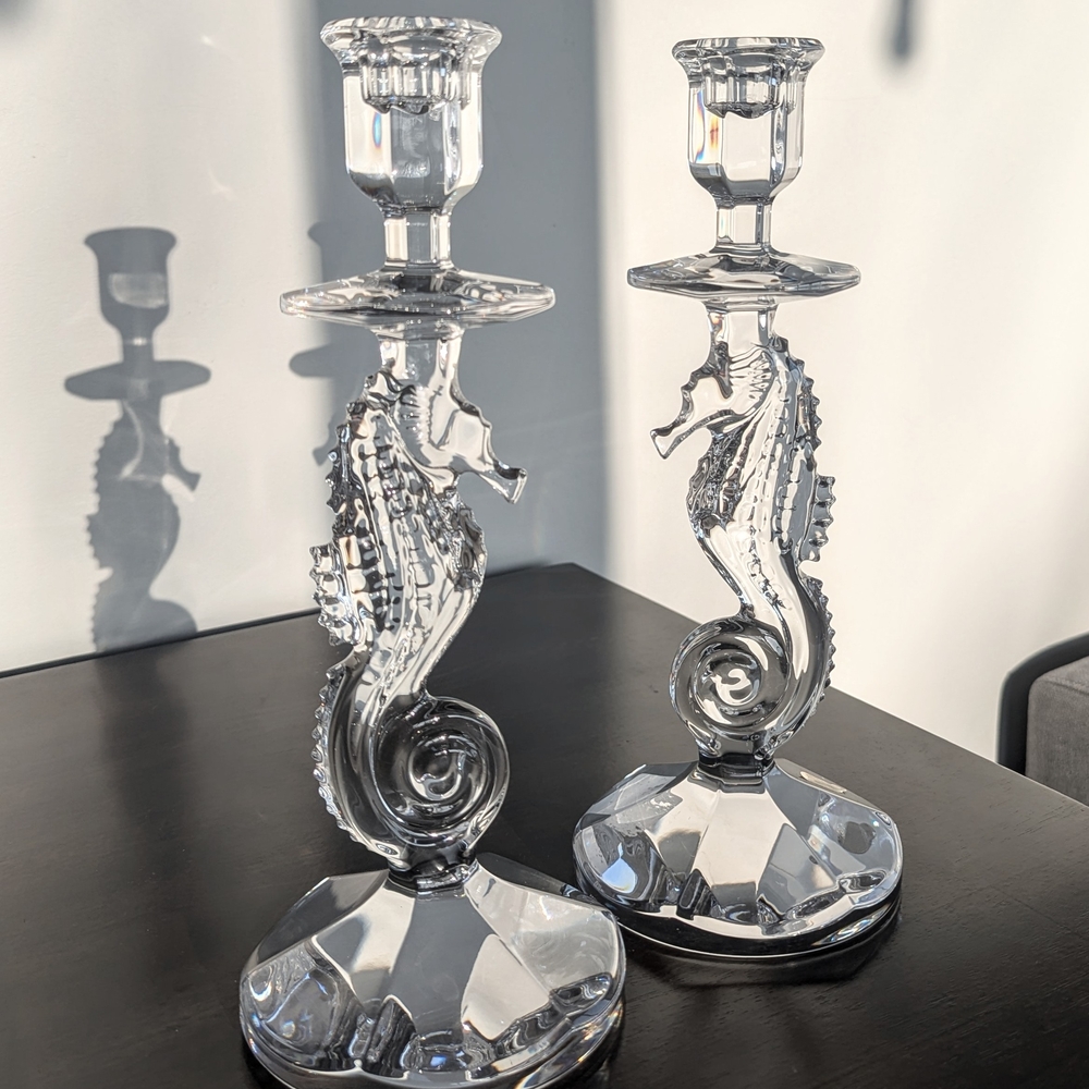 Elegant Seahorse Crystal Candle Holders